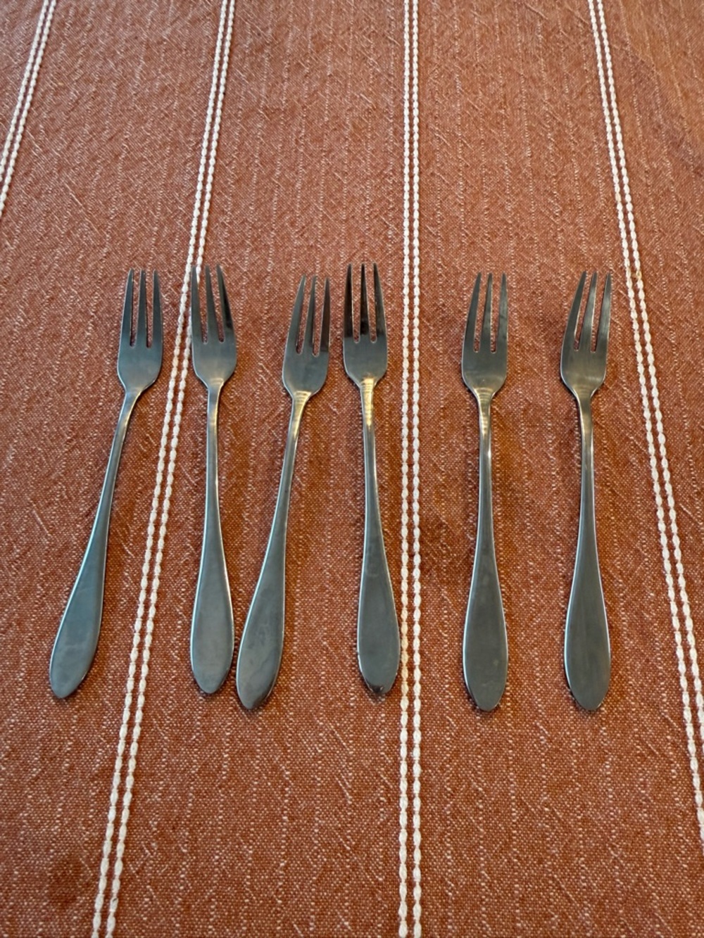 Stainless Steel Dessert Cocktail Forks - Set of 6 (Antique Silver Finish)